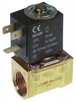 Клапан электромагнитный латунь DN 10мм присоединение 1/2" Д 41мм вход 1/2" 2-ходов.