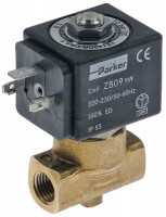 Клапан электромагнитный латунь DN 3мм присоединение 1/4" Д 40мм вход 1/4" 2-ходов.