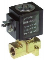 Клапан электромагнитный латунь DN 23мм присоединение 1/4" Д 42мм 2-ходов.