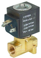 Клапан электромагнитный латунь DN 32мм присоединение 1/4" Д 42мм 2-ходов.