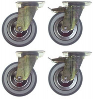 Набор роликов направляющих пластинчатое крепление  ø 125мм ширина колеса 32мм