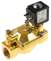 Клапан электромагнитный латунь DN 19мм присоединение 3/4" Д 104мм вход 3/4" 2-ходов.