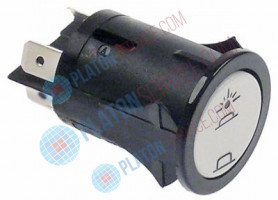 Выключатель кнопочный монтажные размеры ø25 мм бел. 2NO 250В присоединение плоский штекер 6,3 мм