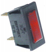 Лампочка сигнальная мм 27,4x12,4мм 230В красн. присоединение плоский штекер 6,3 мм