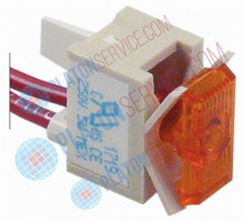 Лампочка сигнальная мм 20x13мм 250В оранжев. присоединение кабель 200 мм соединение с защёлкой