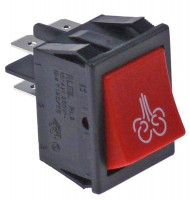 Выключатель балансирный кнопочный монтажные размеры 30x22 мм красн. 2NO 250В