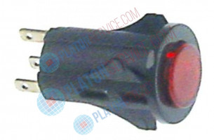 Выключатель нажимной кнопочный монтажные размеры ø16 мм красн. 1NO/лампа 250В