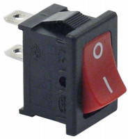 Выключатель кнопочный монтажные размеры 19x13 мм 1NO красн. 10А I O