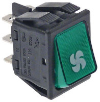 Двухполюсный кнопочный переключатель зеленый (346844)