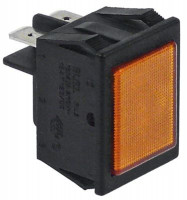 Лампочка сигнальная мм 30x22мм 230В жёлт. присоединение плоский штекер 6,3 мм