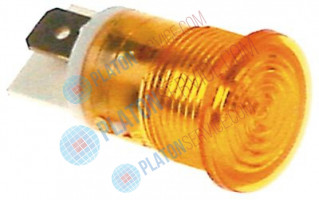 Лампочка сигнальная ø 16мм 230В жёлт. присоединение плоский штекер 6,3 мм