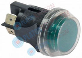 Выключатель нажимной кнопочный монтажные размеры ø25 мм зелён. 1NO/лампа 250В