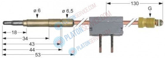 Термоэлемент M9x1 Д 600мм плоский штекер ø6,0 мм с прерывателем паечн. соединение