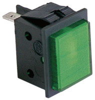 Лампочка сигнальная мм 30x22мм 230В зелён. присоединение плоский штекер 6,3 мм