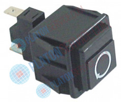 Выключатель нажимной кнопочный монтажные размеры 28,5x28,5 мм чёрн. 1NO 250В