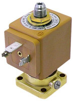 Клапан электромагнитный с ручным управлением с фланцем латунь присоединение наружный конус