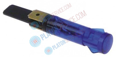 Лампочка сигнальная ø 9мм 230В голуб. присоединение плоский штекер 6,3 мм
