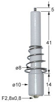 Электрод зажигания Д1  5мм для зажима присоединение F 2,8x0,8 мм Д1 ø 8мм Д2 ø 10мм